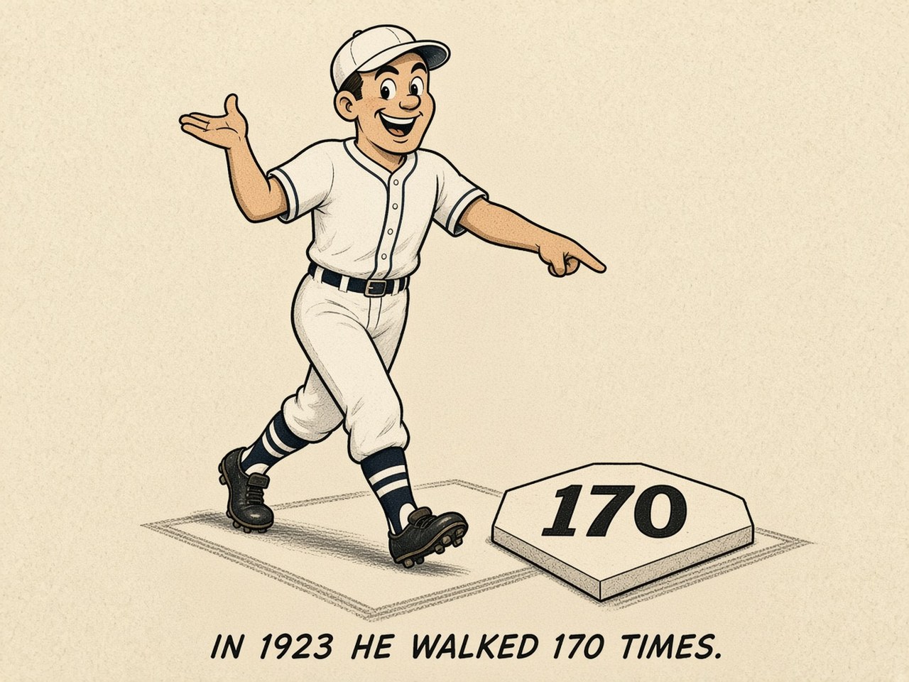 Babe Ruth 1923 — 170 WALKS
