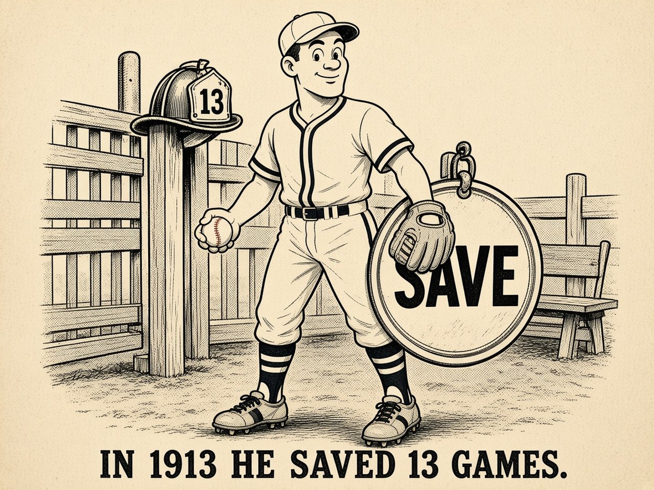 Chief Bender 1913 — 13 SAVES