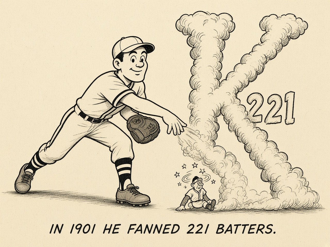 Christy Mathewson 1901 — 221 STRIKEOUTS