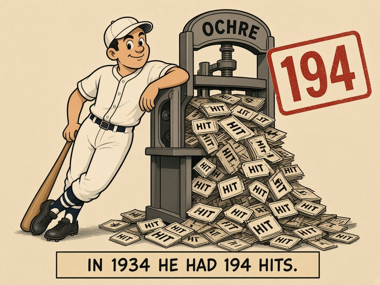 Heinie Manush 1934 — 194 HITS