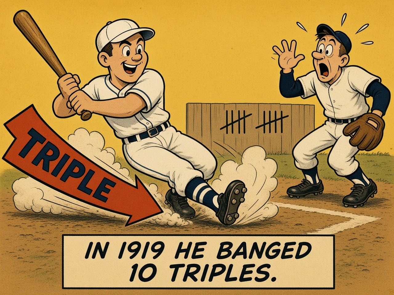 Rabbit Maranville 1919 — 10 TRIPLES