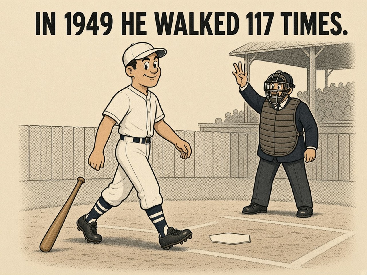Ralph Kiner 1949 — 117 WALKS