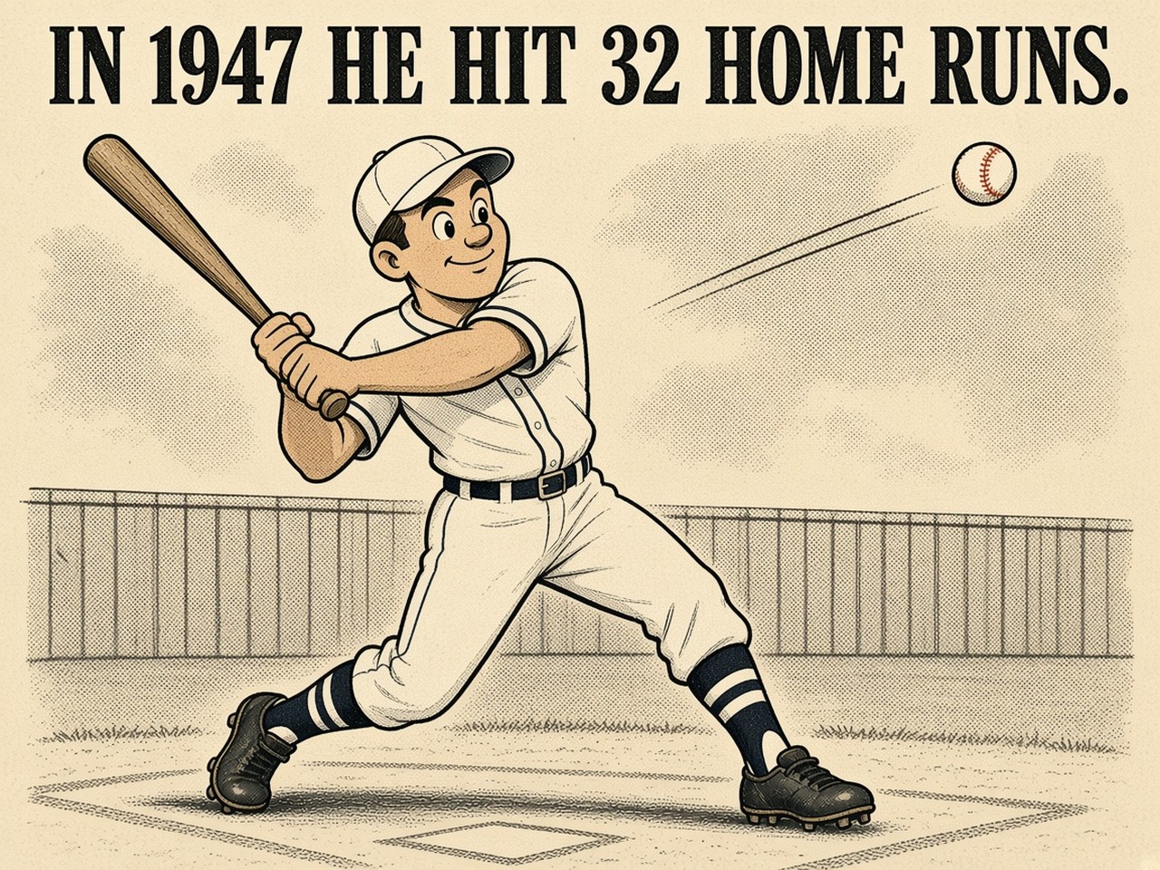 Ted Williams 1947 — 32 HOME RUNS