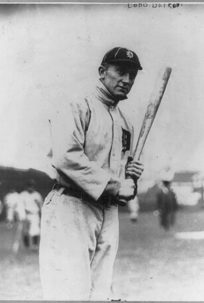 Tyrus Raymond Cobb with bat, Detroit Tigers, 1914